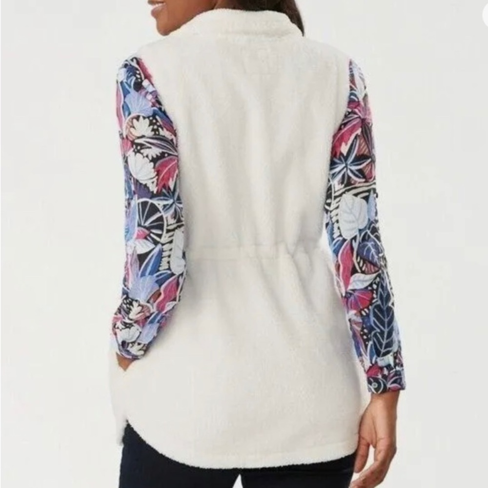 Tommy Bahama White cozy casual plush fleece vest NWT layering sz XL sale - Picture 2 of 6